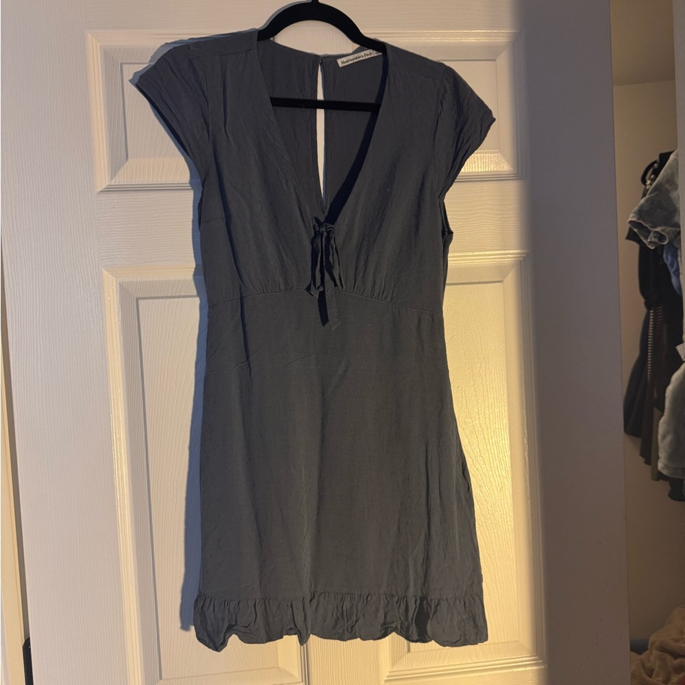 Abercrombie Blue V-Neck Mini Dress with Cap Sleeves